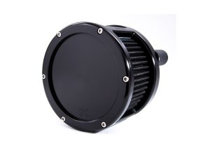 BA Race Series Air Cleaner Kit - Black with Solid Cover. Fits Softail 2018-2024 with Mid Mount Controls