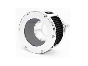 BA Race Series Air Cleaner Kit - Chrome with Clear Cover. Fits Softail 2018-2024 with Mid Mount Controls