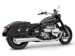 4.5" Two-Step Slip-On Mufflers - Chrome with Chrome Straight Tips. Fits BMW R-18 Classic 2021up.