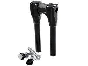 10" Straight x 1" Clamp Isolated Riser Kit - Black. Fits 1" Handlebar