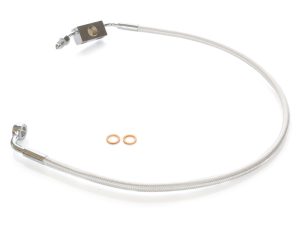 +4" Over Length Lower Front Brake Line - Sterling Chromite. Fits Dyna 2012-2017
