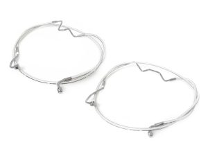 +2" Over Length Lower Front Brake Line - Sterling Chromite. Fits Touring 2014-2023