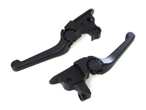 Adjustable Anthem Levers - Black. Fits Touring 2008-2013 & Road King 2014-2016.