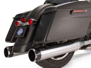 4-1/2" Mk45 Slip-On Mufflers - Chrome with Black Thruster End Caps. Fits Touring 1995-2016.