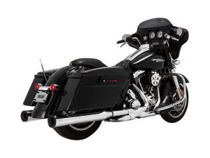 4" Eliminator 400 Slip-On Mufflers - Chrome with Black End Caps. Fits Touring 1995-2016 & Trike 2017-2020.