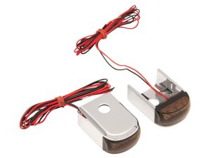 Strut Light Turn Signals with Smoke Lens & Amber Flashing - Chrome. Fits Dyna 1991-2005.